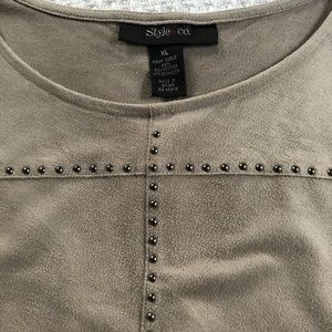 Style & Co. Faux Suede Sleeveless Top XL